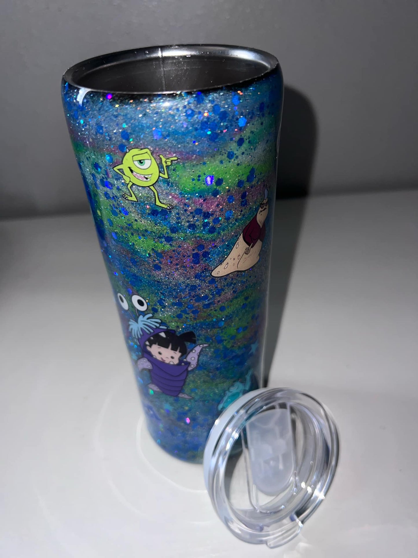 #25 20oz Stainless Steel Tumbler Skinny Blue with Monster Inc