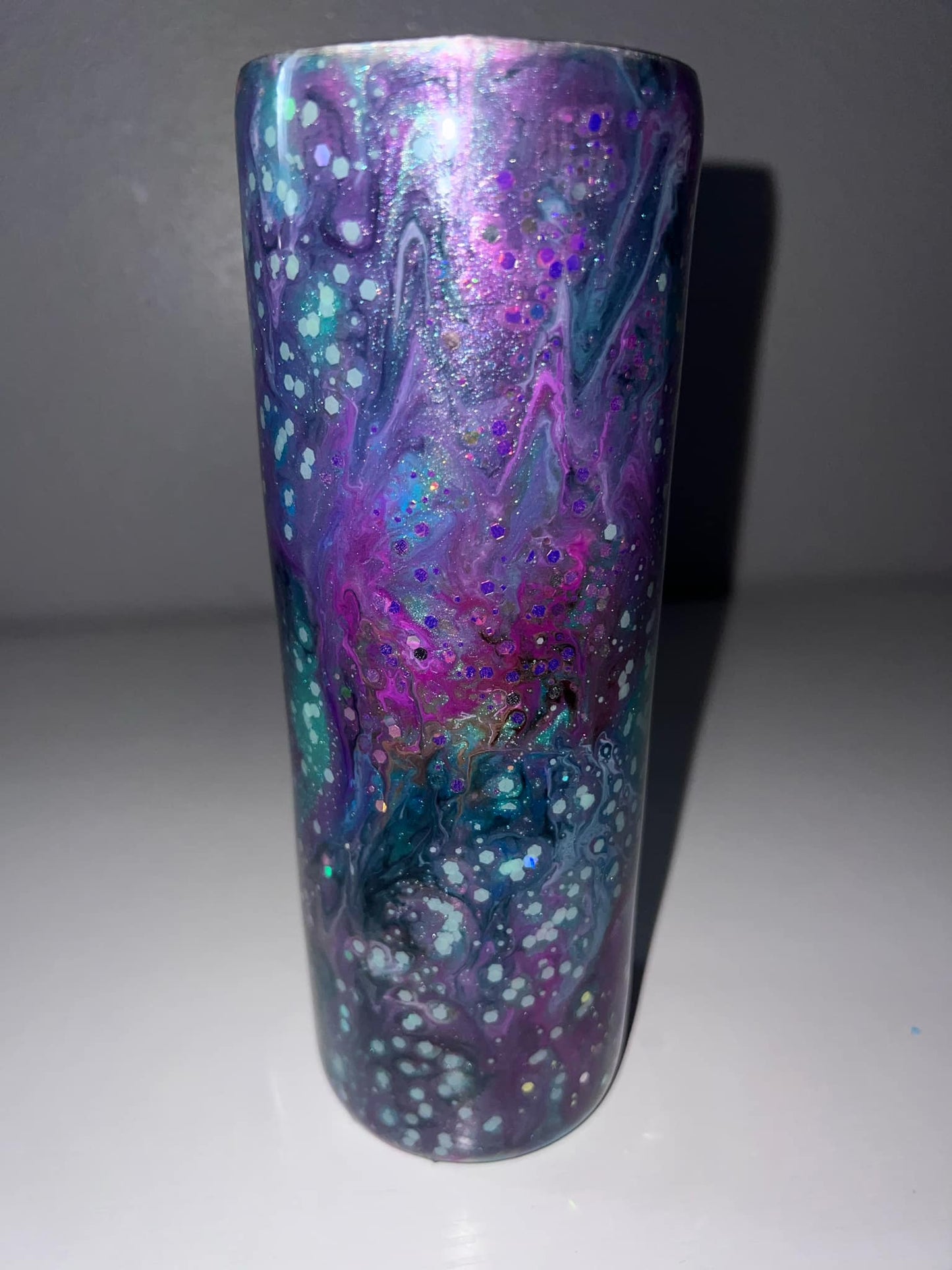 #24 20oz Stainless Steel Skinny Tumbler Purple with Glitter